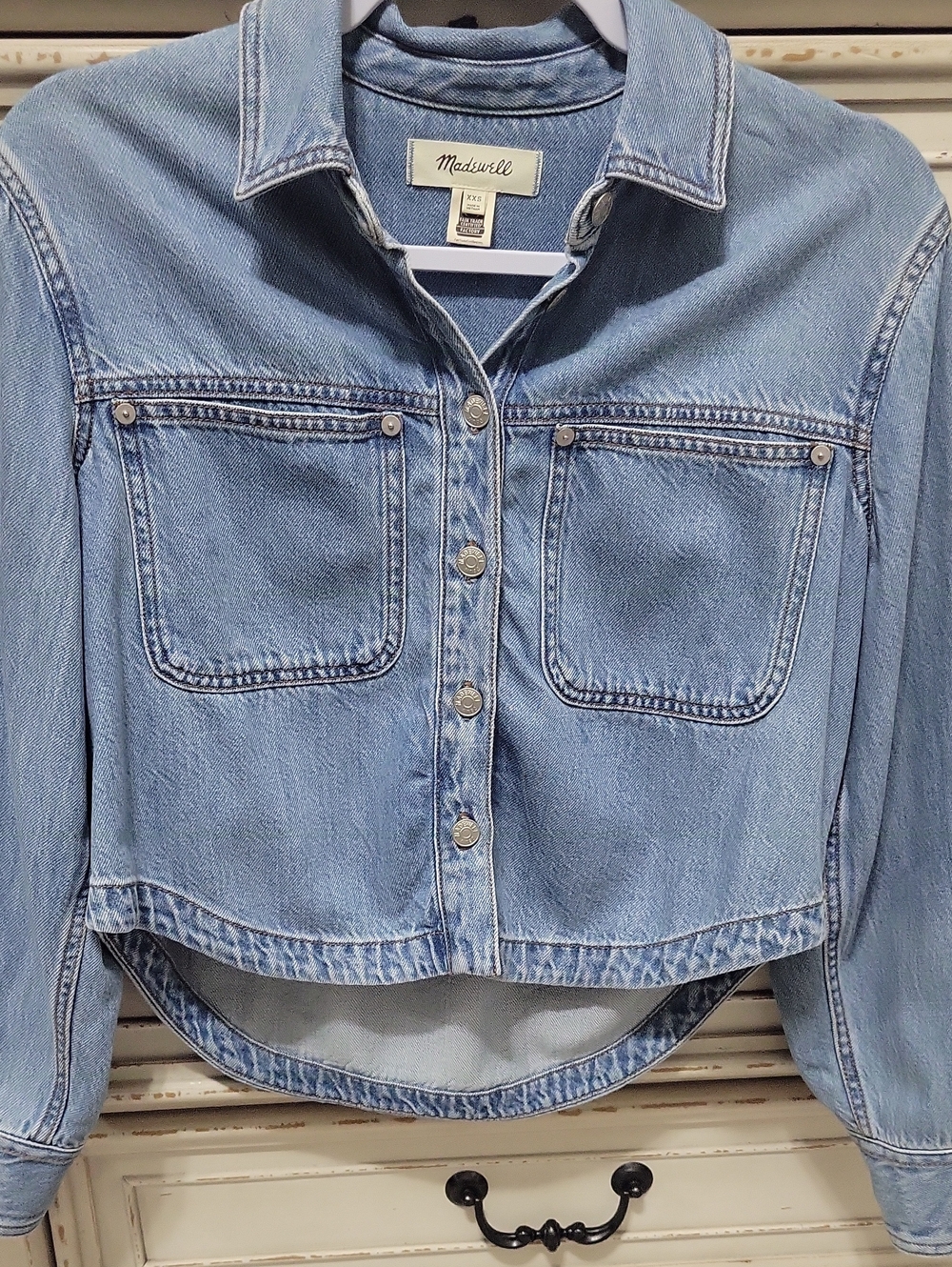 Madewell Light Blue Denim Button-Front Shirt Jacket